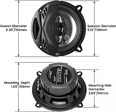 NEW (2) 5.25  4-way Car Audio Speakers.4 Ohm Five Inch Stereo Pair.Door Replace • $45