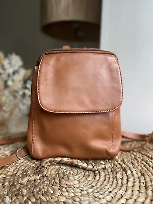 Jobis Genuine Leather Tan Backpack Rucksack • £29