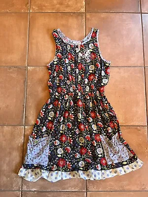 Matilda Jane Blue 435 Dress Girls 10 Soak Up The Sun Floral Pullover Airy Boho • $15
