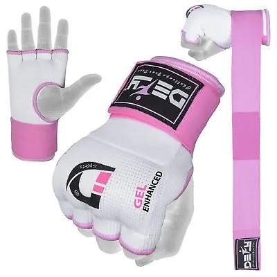 DEFY Gel Padded Premium Ladies Inner Gloves With Hand Wraps MMA Muay Thai White • $9.99