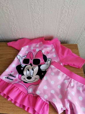 Disney Baby Girl 2 Piece Pink Minnie Mouse Swim Set Age 18-24 Months Bnwot • £3.99