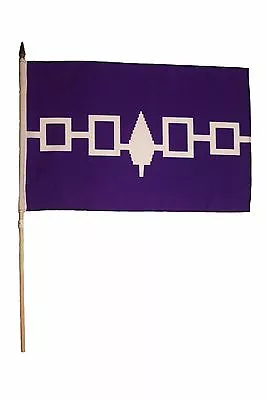 Iroquois First Nations 12  X 18  Inch Country Flag Banner On 2 Foot Wooden Stick • $2.99