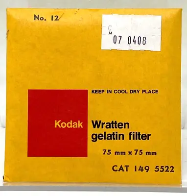 $8.95 • Buy Kodak No 12 Yellow Wratten Gelatin Filter