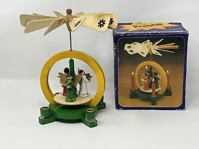 Vintage German Christmas Pyramid Carousel Windmill Preshit Singing Angels • $79