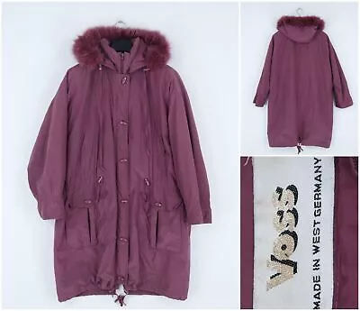 Womens Parka 2XL Size US 20 EU 50 Vintage Burgundy VOSS Winter Jacket Coat • $99.99