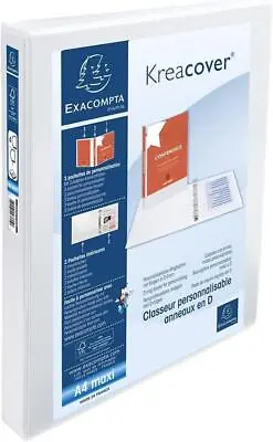 Exacompta A4 Binder With 3 Pockets 25mm 4D-ring Spine 47 Mm White • £6.99