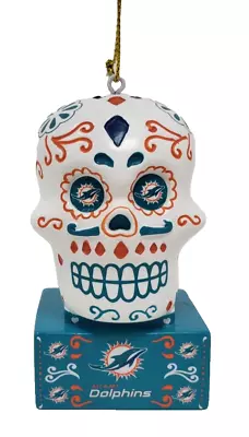 Miami Dolphins Sugar Skull Day Of The Dead Ornament Team Sports America • $16.99