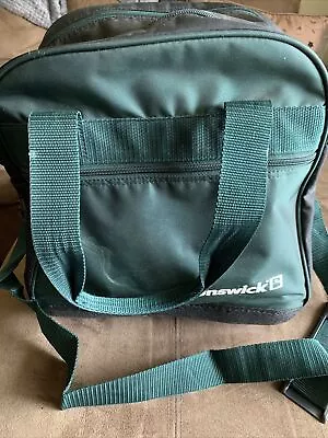 Brunswick Bowling Bag Green Black Shoulder Strap Zipper Pocket Handles Mesh   • $10