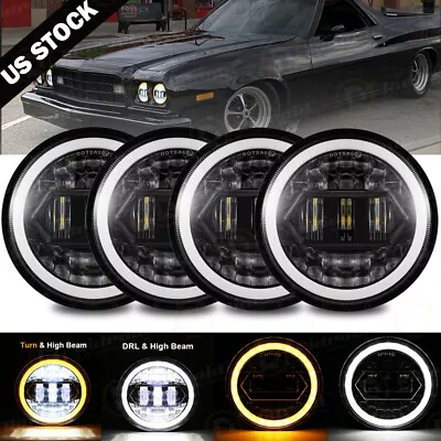 4PCS 5 3/4  5.75 Projector LED Headlights Sealed Beam  Ring Head Lamp Bulbs • $99.98