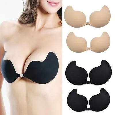£3.99 • Buy Silicone Adhesive Stick On Push Up Gel Strapless Invisible Bra Backless Deep V