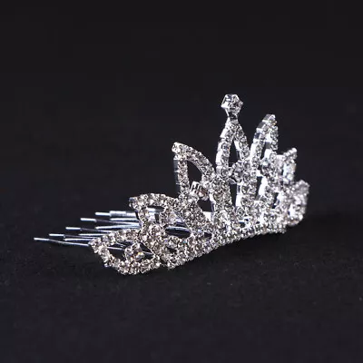 Mini Crown Hair Clips For Girls Rhinestone Headpiece • $10.28