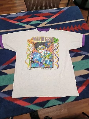 Vintage Mardi Gras New Orleans T Shirt Mens Large Alore USA • $15