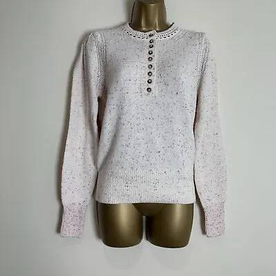 Marks & Spencer Jumper Per Una Cream Fleck Cotton Poly Mix M&S 8 - 12 Womens New • £17.50