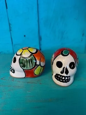 Authentic Hand-Painted Talavera Ceramic Day Of The Dead Mini Sugar Skull • $12