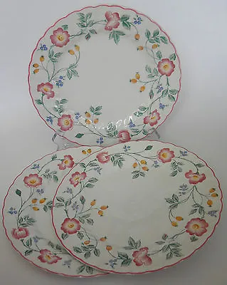$19.99 • Buy 3 Churchill Briar Rose Dinner Plates Made In England Floral Flowers Leaves