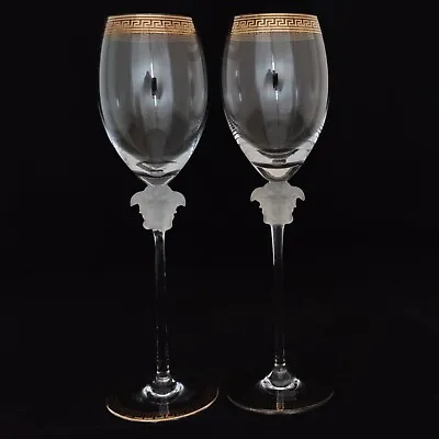 Rosenthal Versace Lumiere Set Of 2 White Wine Glasses (D0961) • $270