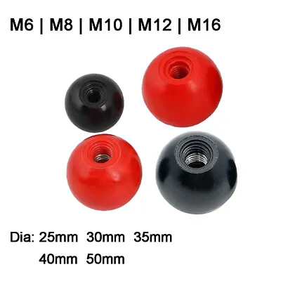 Insert Bakelite Plastic Ball Threaded M6-M16 Spherical Ball Knobs Dia25-50mm • $1.80