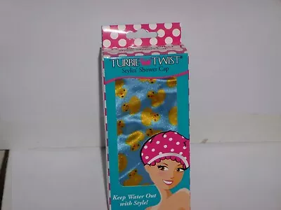 Turbie Twist Satin Fabric - Waterproof - Reuscable Shower Cap - Rubber Duck - • $9.99