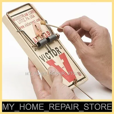 2 / $17 —free S&h — 2 Large 3-1/4 X 7  —victor—m201 Snap Spring Wooden Rat Traps • $17