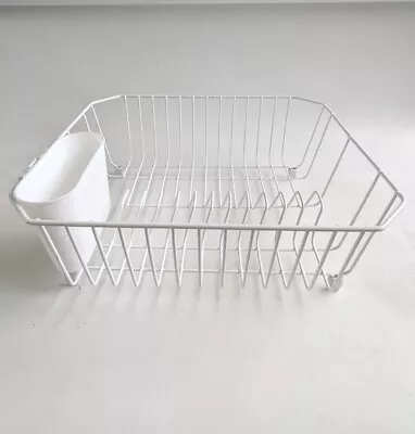 Vtg RUBBERMAID 14.3'' X 12.4'' X 5.3'' White METAL DISH DRAINER RACK Utensil • $37.99