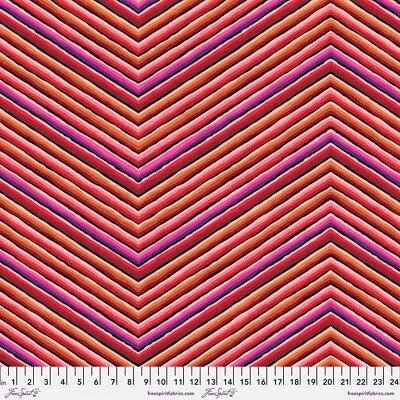 Kaffe Fassett 85 & Fabulous Chevron Stripe Gp90 Red Cotton Fabric 1/2 Yd • $6.50