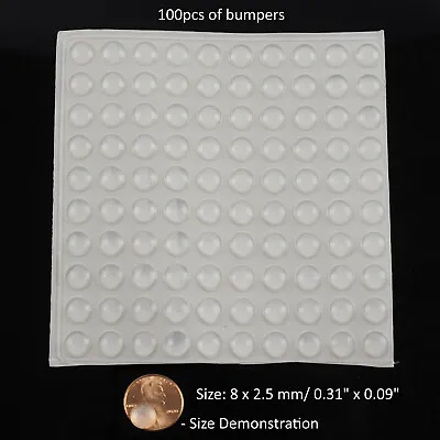 100PCS Self Adhesive Clear Silicone Semicircle Cabinet Door Drawer Bumpers Pads • $6.89