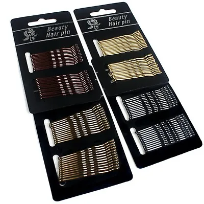 £1.99 • Buy Kirby Hair Grips Clips Bobby Waved Pins Slides Black Brown Gold Blonde Colours U
