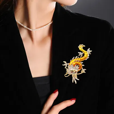 Chinese Dragon Brooch Retro Personalized Men's Pin Zodiac Dragon Brooch • $7.09