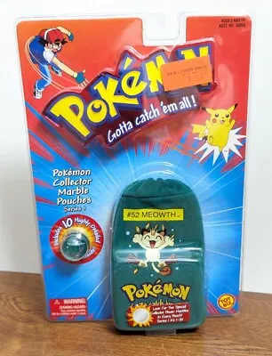 Vintage Pokemon 1999 Collector Marble Pouch Series 1 Green Meowth / Aerodactyl • $60