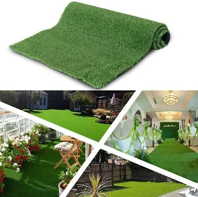 £9.99 • Buy 200cm Artificial Grass Carpet Fake Synthetic Garden Mat Landscape Turf Lawn UK