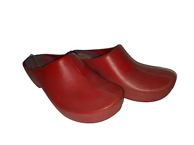 Vintage Jollys Clogs Women's 38 Red Garden Shoes Slip On Plaid • $29.99