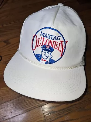 Vintage Maytag Ol' Lonely Club Buckle Back Hat White Trucker Strap Back  • $29.99