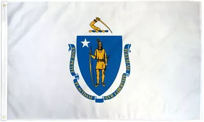  MASSACHUSETTS  Flag 2x3 Ft Polyester Banner Sign MA State • $10.87