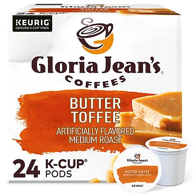 Gloria Jean's Butter Toffee Keurig K-Cup Pods Medium Roast Coffee 24 Count • $13.99