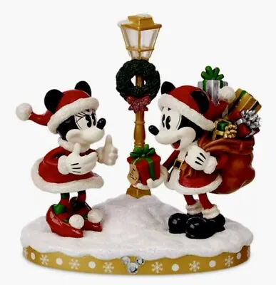 Disney Parks Santa Mickey & Minnie Mouse Christmas Holiday Light-Up Figurine NEW • $34.95