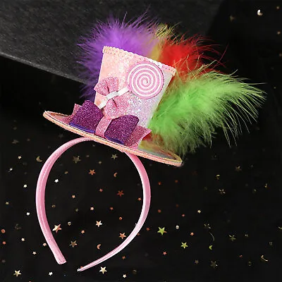 Mini Top Hat Fascinator Headband Feather Top Hat Wedding Headwear For Womens • $7.59