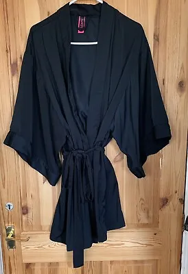 La Senza Black Short Kimono Robe Size L/XL • £21.50