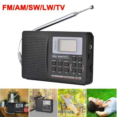 Multi Band Portable Radio Alarm Clock Speaker For TV FM AM SW LW Receiver • £15.05