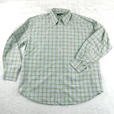 Faconnable Men's Green 3XL  Check Long Sleeve Business Casual Shirt Vintage • $24.99