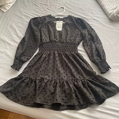Zara Black Polka Dot Mini Dress • $25