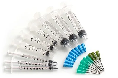 9 Pack - 10ml 3ml 1ml Syringes With 14Ga And 18Ga Blunt Tip Needles And Caps • $7.99