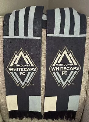 Vancouver Whitecaps FC Scarf Adidas Blue Stripes Reversible Winter  MLS 2016 • $14