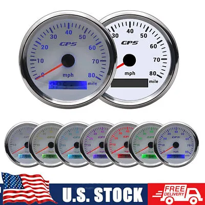 85mm GPS Speedometer Gauge 0-80MPH With 7 Colors For Boat Car Motorcycle Truck • $41.99