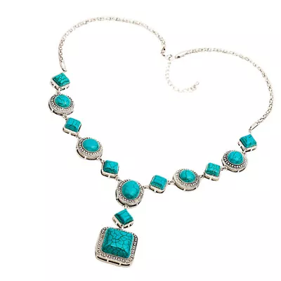  Vintage Ornaments Turquoise Pendant Necklace Necklaces Bohemian Modeling • $9.03