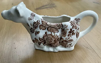 Vintage Charlotte Royal Crownford Ironstone England Cow Shaped W/ Floral Creamer • £11.95