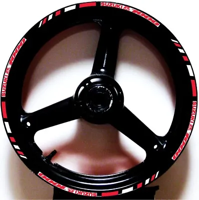 White Red Gp Style Custom Rim Stripes Wheel Decals Tape Sticker Suzuki Gsxr 1000 • $17.99