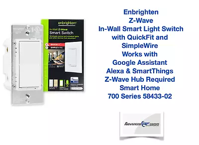 Enbrighten Z-Wave In-Wall Smart Light Switch ZWA4011ENB Smart Home  700 58433-02 • $34