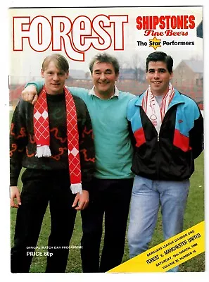 Nottingham Forest V Manchester United - 1987-88 First Division - Programme • £3