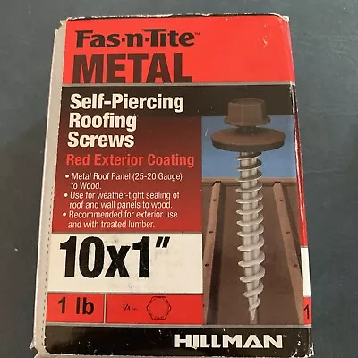 Hillman 10x1” Self Piercing Roofing Screw 47729 135 Pc Per Box • $15