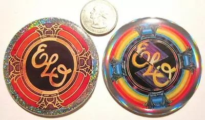 ELO PIN BUTTON SET Electric Light Orchestra Logo Jeff Lynne Rare HOLOGRAPHIC • $4.99